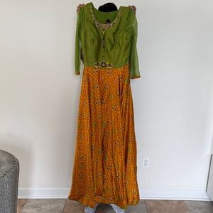 Green and Orange Traditional Dress